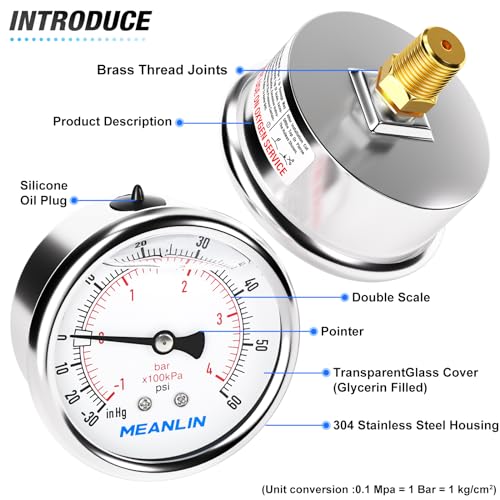 30inHG~60Psi Stainless Steel 1