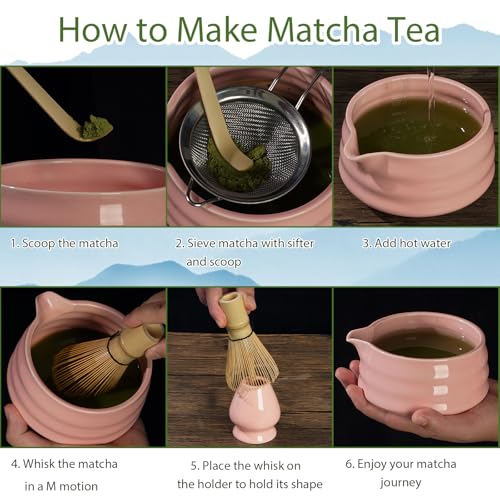 Matcha Set Matcha Whisk Set Includes Matcha Bowl and Whisk (7 Count)