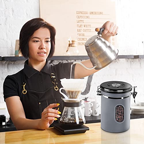 1800ML Airtight Coffee Canister with Date Tracker&Transparent Window
