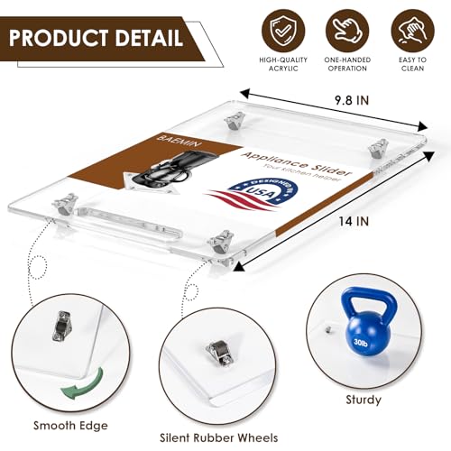 Acrylic Appliance Slider with Rubber Wheels