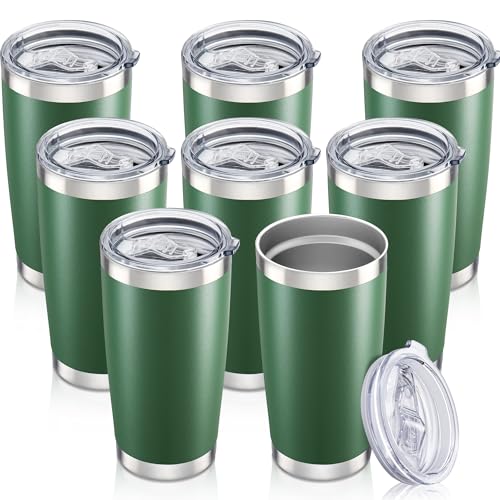 20 oz Tumbler with Lid Stainless Steel Insulated Tumblers Bulk Cups Mug (8 Count)