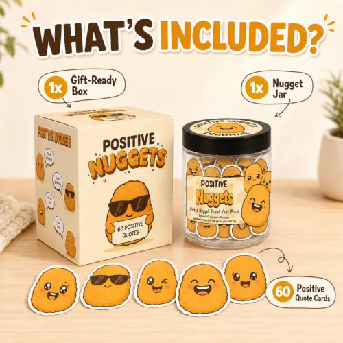 Positive Chicken Nuggets Jar with 60 Affirmation Cards