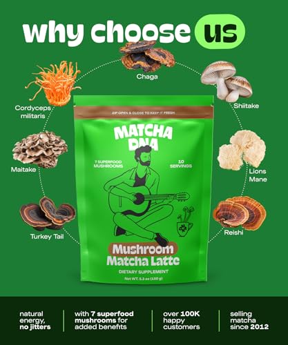 Matcha Mushroom Latte Sticks (7 Count)