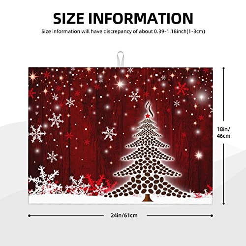 Large Dish Drying Mats For Kitchen Counter Microfiber Kitchen Drying Mat XL Draining Pad Absorbent Quick Drying Dish Mat 18x24 Inch