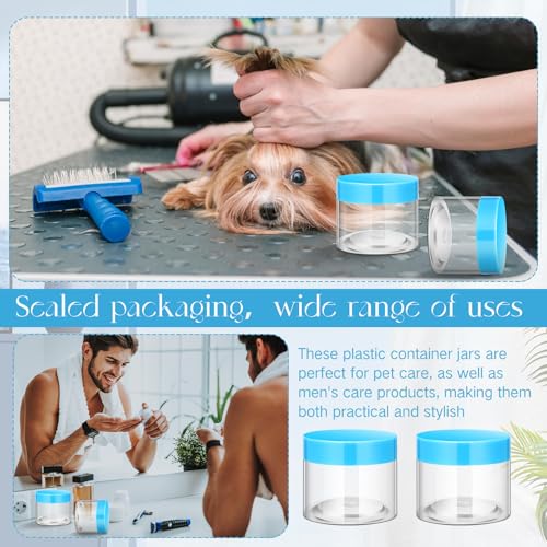 4 Pcs Plastic Jars Wide Mouth with Lids (4 Count)