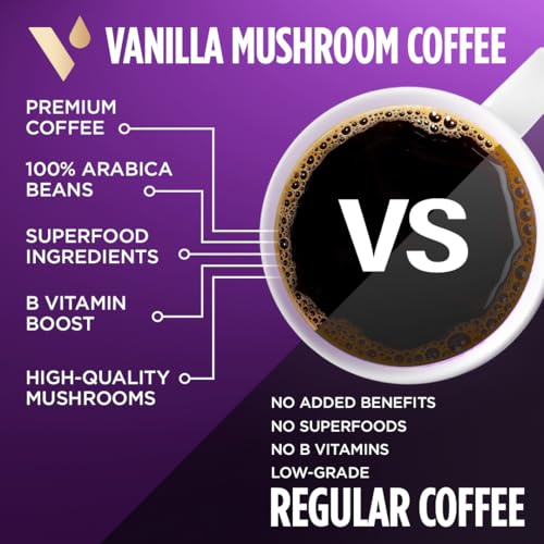 Mushroom Vanilla Flavored Medium Roast Ground Coffee (30 Ounce)