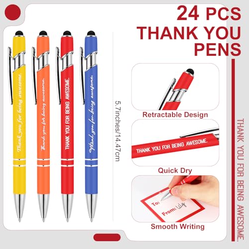 6 Set Employee Appreciation Gifts Include Thank You Staff Mug Gift Set 12 oz Appreciation Mugs Inspirational Pens Tags for Employee Staff Team Group (6 Count)