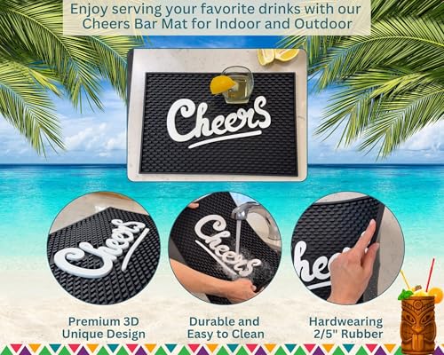 Cheers Sign Silicone Bar Mat 18x12 in