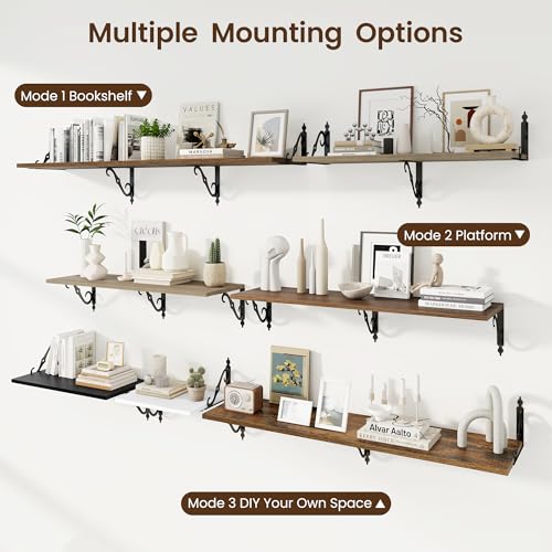 12 Inch Deep Floating Shelves for Wall (2 Count)