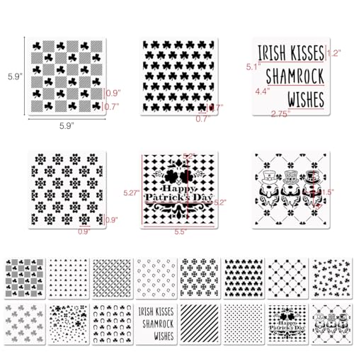 6in Shamrocks Cookie Stencils for Royal Icing (16 Count)