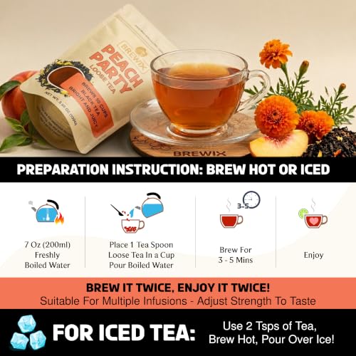 Peach Black Loose Leaf Tea (3.53 Ounce)