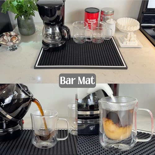 Bar Mat for Countertop White Frame 18 x 12 in