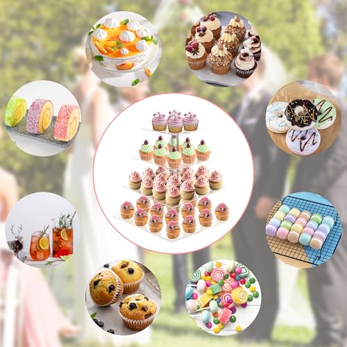 4 Tier Acrylic Cupcake Stand (4 Holders)
