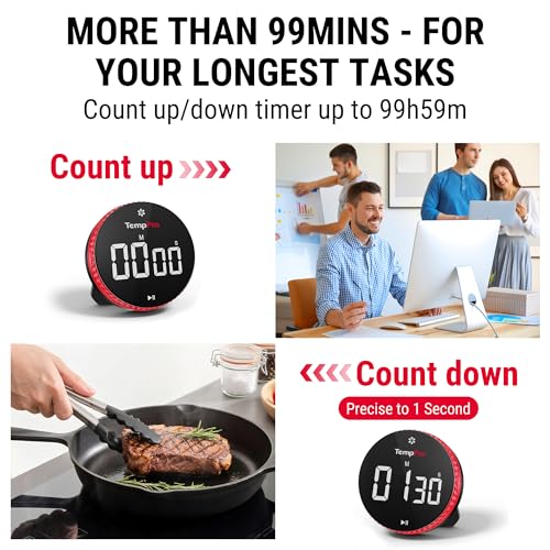 99 Hour Digital Kitchen Timer with Strong Magnetic & Stable Stand