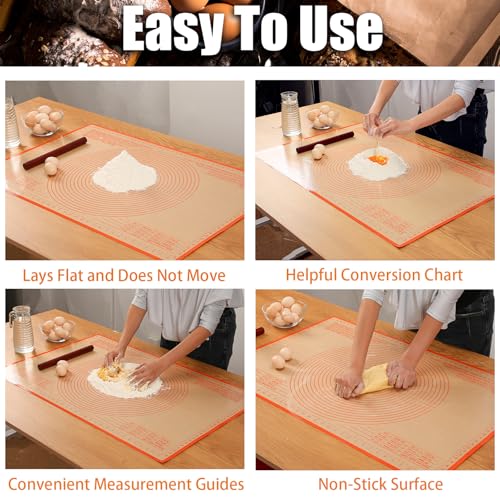 Silicone Pastry Mat 36x24 Inch Nonstick Baking Mat