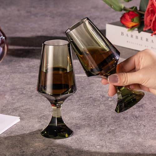 Crystal Snifter Glasses Set of 2 Hand Blown Stemmed Whiskey Glass (2 Count)