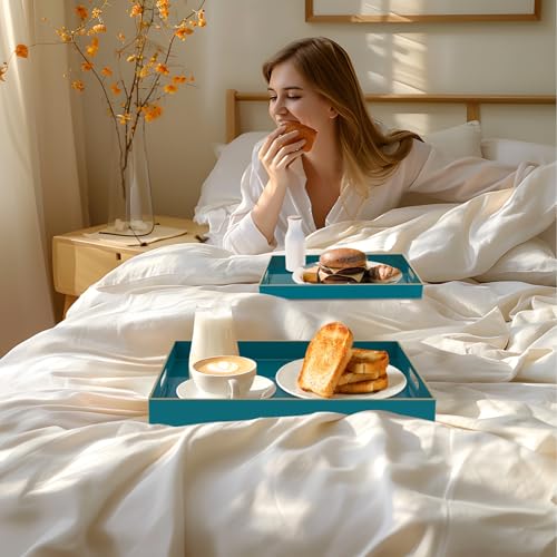 Green Serving Tray with Handles
