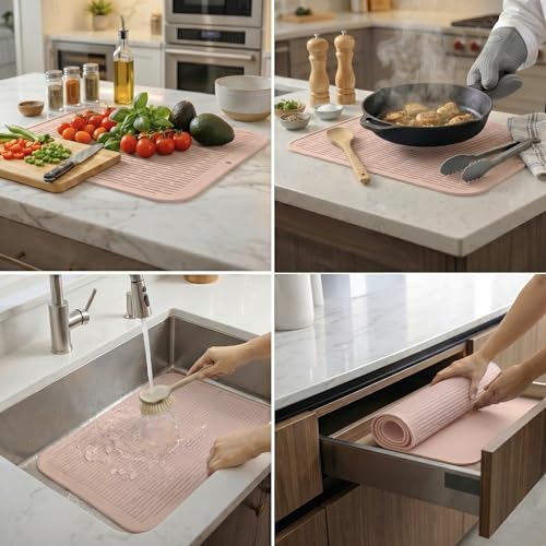 Silicone Dish Drying Mat for Multiple Usage