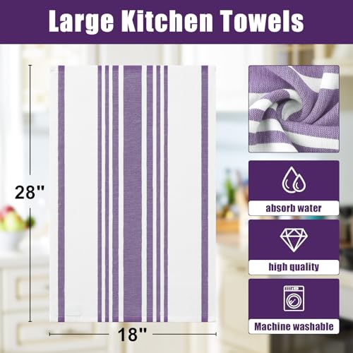 Premium Cotton Stripe Kitchen Towels 8 Pack (8 Count)
