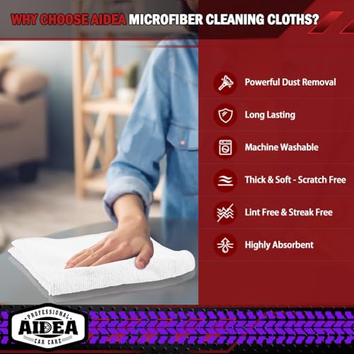 White Microfiber Cleaning Cloth 50PK (50 Count)