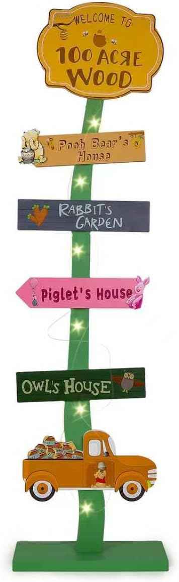 Winnie Baby Shower Decorations | Lighted Wood Baby Shower Standing Signs for Indoor Outdoor Yard Porch Decor | Hundred Acre Wood Birthday Party Decor
