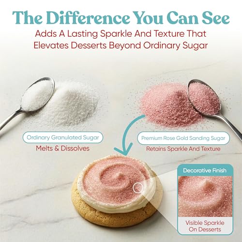 Rose Gold Sanding Sugar for Baking & Cookie Decorating (5 Ounce)