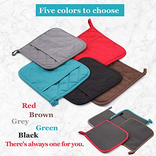 2Pcs Cotton and Neoprene Oven Pads Pot Holders with Pocket 8"x8.5" Dual (2 Count)