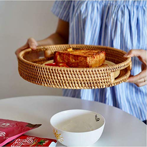 Rattan Round Serving Tray