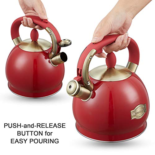 Tea Kettle 2.8 Quart Tea Kettles Stovetop Whistling Teapot Stainless Steel Tea Pots for Stove Top Whistle Tea Pot