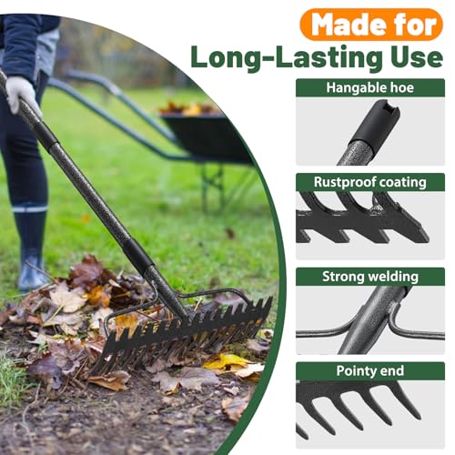 Rake 17 Tines with 49 Inch Handle