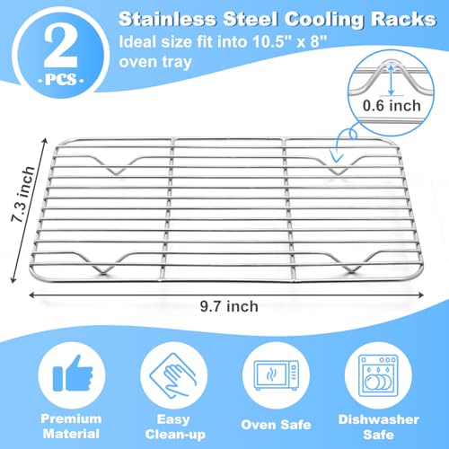 9.7" x 7.3" Cooling Baking Wire Racks Pack of 2