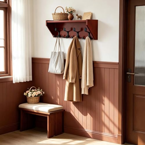 Wall Shelf with Hooks