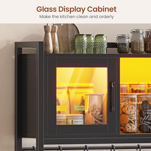 Bakers Rack with Power Outlet and LED Light