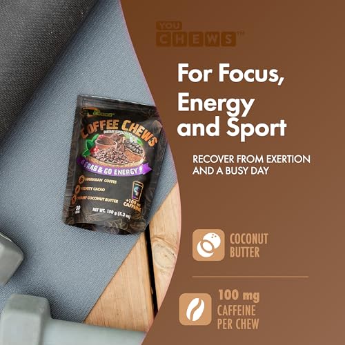 Coffee Chews Grab & Go Energy with 100mg per Chew of Clean (60 Count)