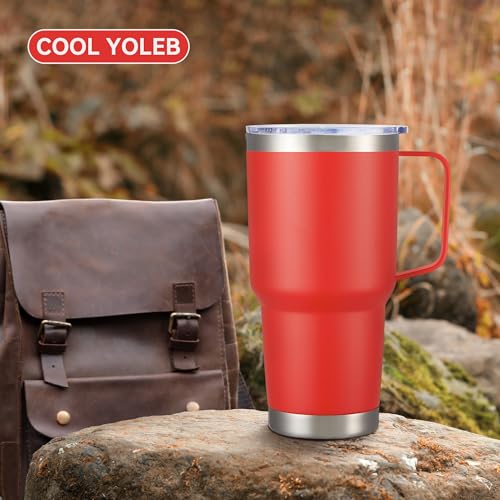 30 oz Stainless Steel Tumblers Bulk with Handle and Lid (4 Count)