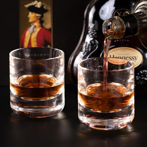 Crystal Whiskey Glasses Set of 2 Old Fashioned Glasses Stemless (2 Count)