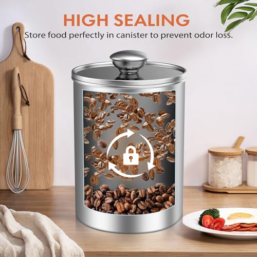 3 Piece Stainless Steel Food Storage Canister Set with Clear Lid (3 Count)