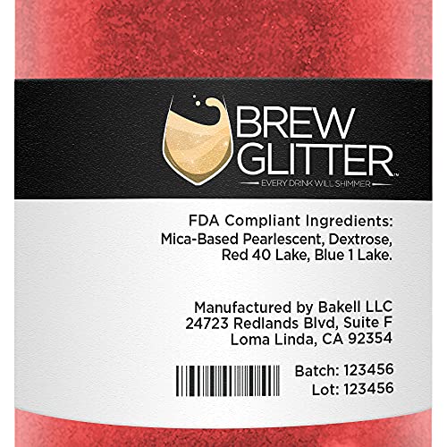 Red BREW GLITTER Edible Glitter For Drinks