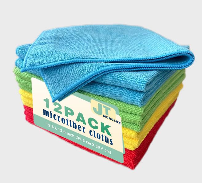 12 Pack 16'x16' Microfiber Household Cleaning Cloths (12 Count)