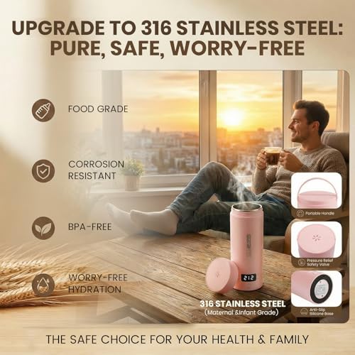 Pink Portable Electric Kettle forTravel