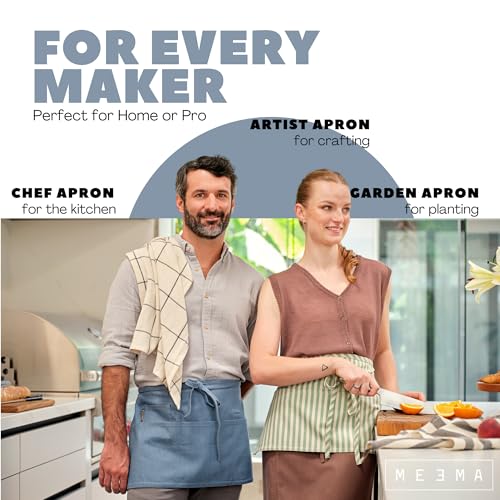 Chef Waist Aprons for Women with Pockets