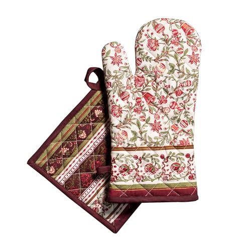 100% Cotton Oven Mitt & Pot Holder Set (2 Count)