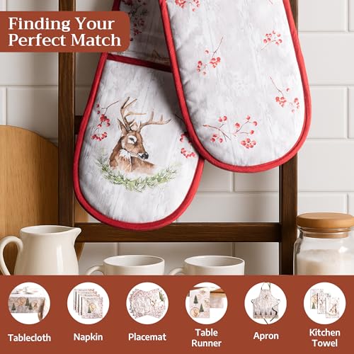 Double Oven Mitts 100% Cotton Double Oven Glove