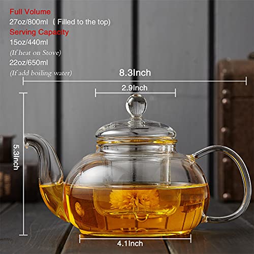 Glass Teapot with Removable Clear Infuser