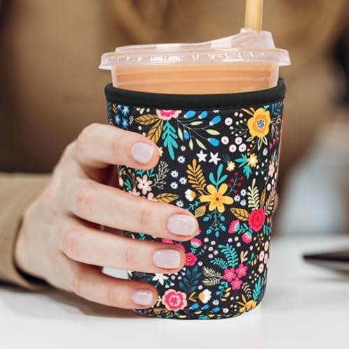 Reusable Insulated Neoprene Iced Coffee Cup Sleeve (3 Count)