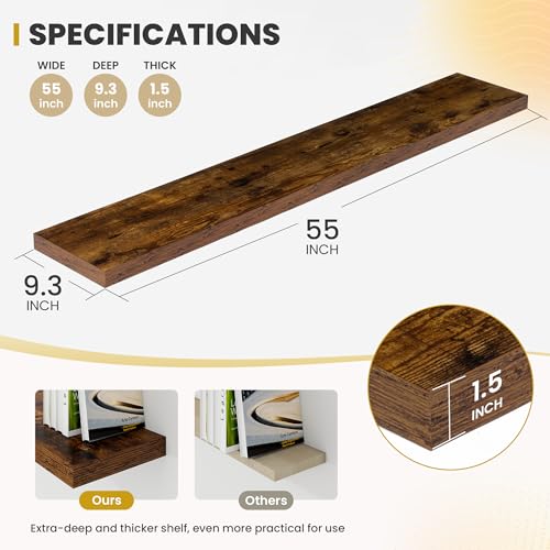 55 Inch Floating Shelves (2 Count)