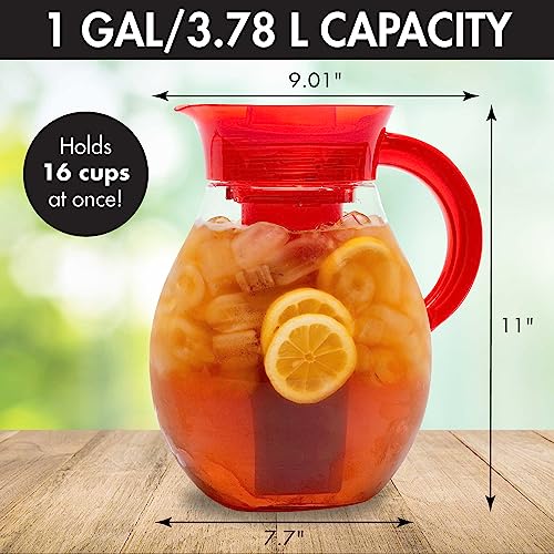 The Big Iced Tea Maker Tritan Plastic Infusion Beverage Pitcher with Leak Proof