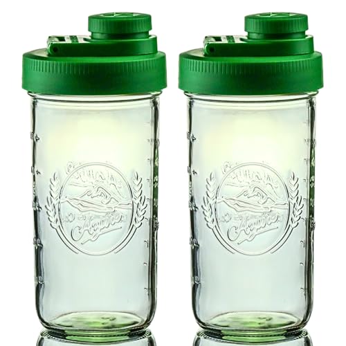 Mason Jar Drinking Cup Pint and Half Drinking Lid and Azure 24oz Jar