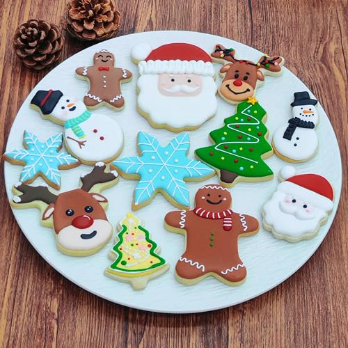 4" Large Christmas Cookie Cutters Set Thickened Stainless Steel. (12 Count)