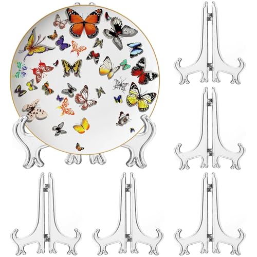 6 Pack 10 Inch Clear Plastic Easels or Stand
